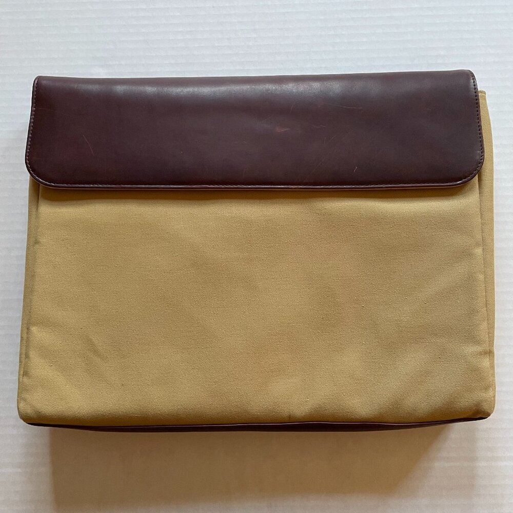 NWOT Levenger Vintage Canvas & Leather 15" Laptop Sleeve Portfolio